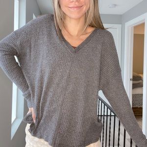 Grey V-Neck Sweater